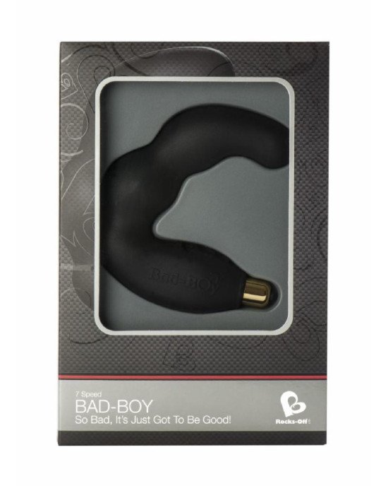 Вібромасажер простати Rocks Off Bad-Boy Black, масаж промежини, макс. діаметр 4 см