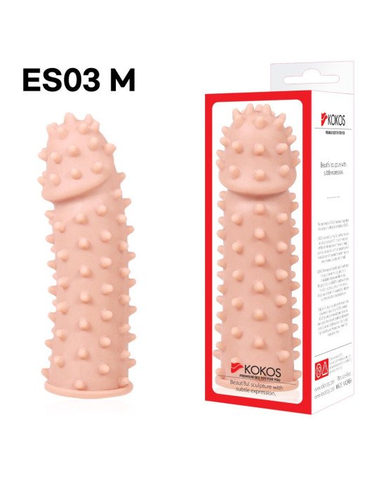 Насадка на член Kokos Extreme Sleeve ES.03 розмір M, потовщувальна, стимулюючий рельєф Насадка на член Kokos Extreme Sleeve ES.03 розмір M, потовщувальна, стимулюючий рельєф