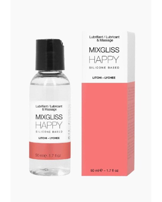 Лубрикант на силіконовій основі MixGliss HAPPY - LITCHI (50 мл) з ароматом китайського лічі Лубрикант на силіконовій основі MixGliss HAPPY - LITCHI (50 мл) з ароматом китайського лічі