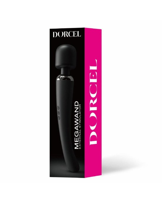 Потужний вібромасажер Dorcel Megawand Black який перезаряджається, 160 режимів Потужний вібромасажер Dorcel Megawand Black який перезаряджається, 160 режимів