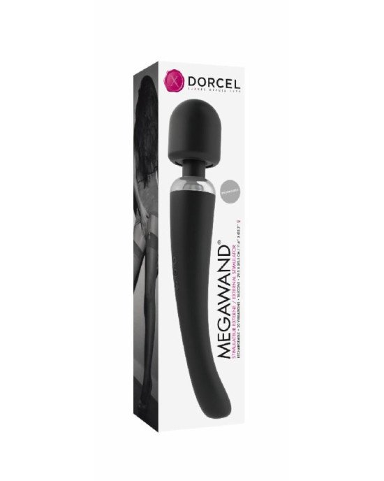 Потужний вібромасажер Dorcel Megawand Black який перезаряджається, 160 режимів Потужний вібромасажер Dorcel Megawand Black який перезаряджається, 160 режимів