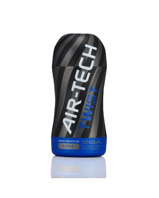 Мастурбатор Tenga Air-Tech Twist Ripple Blue зі змінною тугістю обхвату, ефект глибокого мінету
