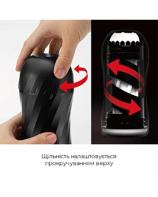 Мастурбатор Tenga Air-Tech Twist Ripple Blue зі змінною тугістю обхвату, ефект глибокого мінету