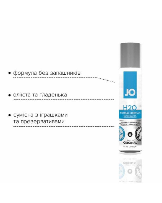 Змазка на водній основі System JO H2O ORIGINAL (30 мл) оліїста і гладенька, рослинний гліцерин Змазка на водній основі System JO H2O ORIGINAL (30 мл) оліїста і гладенька, рослинний гліцерин