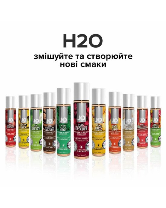 Змазка на водній основі System JO H2O — Raspberry Sorbet (30 мл) без цукру, рослинний гліцерин Змазка на водній основі System JO H2O — Raspberry Sorbet (30 мл) без цукру, рослинний гліцерин