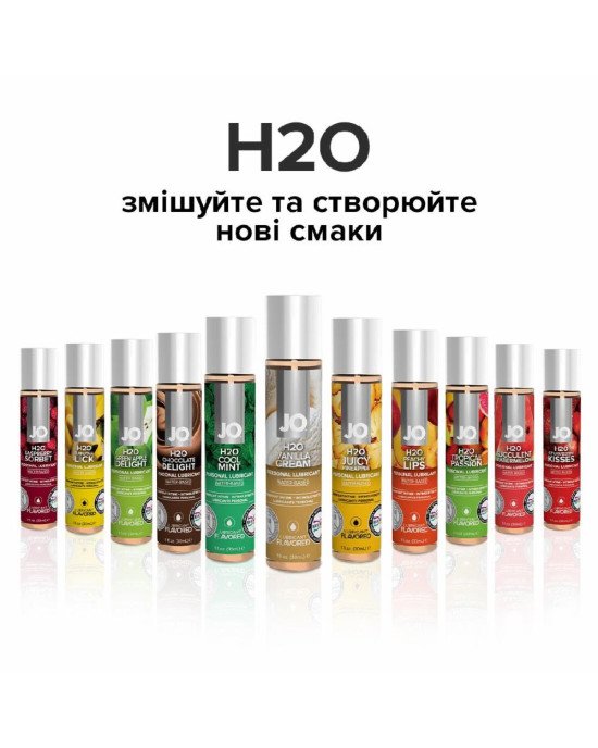 Змазка на водній основі System JO H2O — Vanilla Cream (30 мл) без цукру, рослинний гліцерин