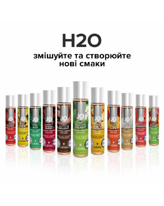 Змазка на водній основі System JO H2O — Green Apple (30 мл) без цукру, рослинний гліцерин