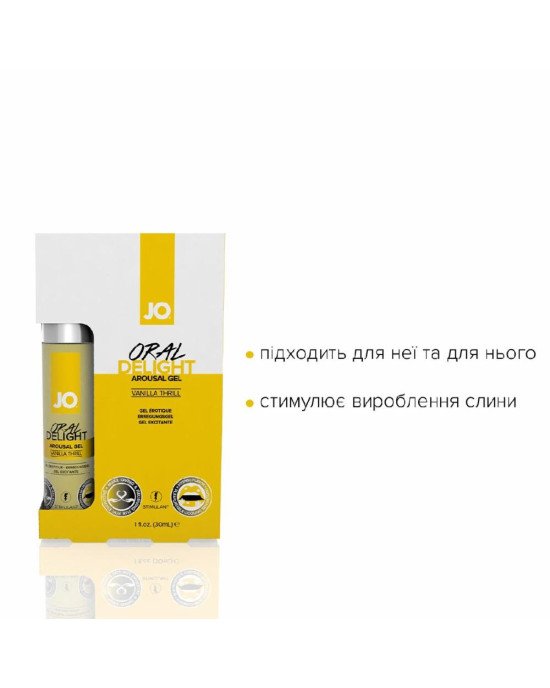 Гель для оральних пестощів System JO Oral Delight Vanilla Thrill (30 мл), ефект холод-тепло Гель для оральних пестощів System JO Oral Delight Vanilla Thrill (30 мл), ефект холод-тепло