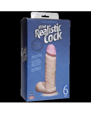 Фалоімітатор Doc Johnson The Realistic Cock 6 inch White – ULTRASKYN, Vack-U-Lock, діаметр 4,3 см