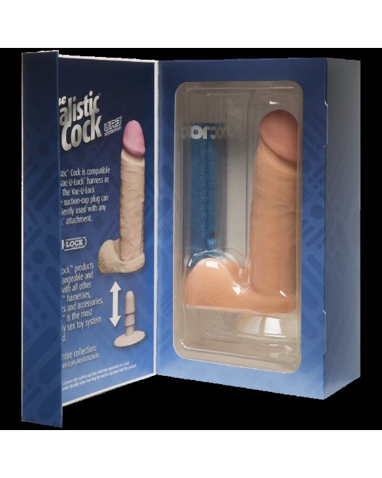 Фалоімітатор Doc Johnson The Realistic Cock 6 inch White – ULTRASKYN, Vack-U-Lock, діаметр 4,3 см Фалоімітатор Doc Johnson The Realistic Cock 6 inch White – ULTRASKYN, Vack-U-Lock, діаметр 4,3 см