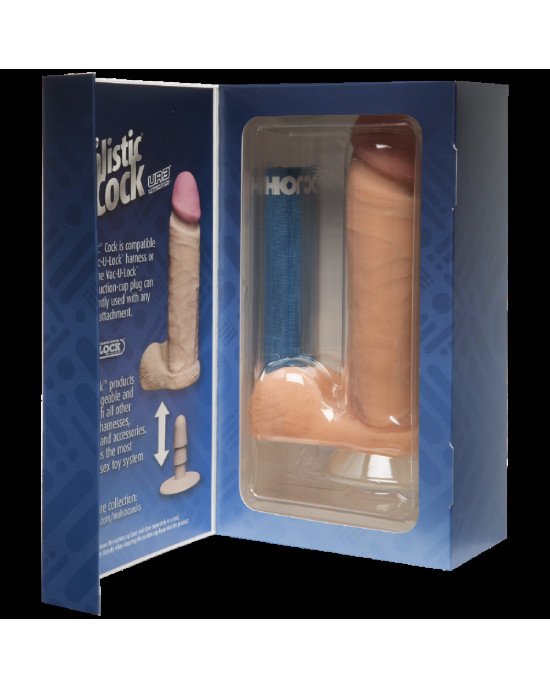 Фалоімітатор Doc Johnson The Realistic Cock 8 inch White - ULTRASKYN, Vack-U-Lock, діаметр 5,1 см Фалоімітатор Doc Johnson The Realistic Cock 8 inch White - ULTRASKYN, Vack-U-Lock, діаметр 5,1 см