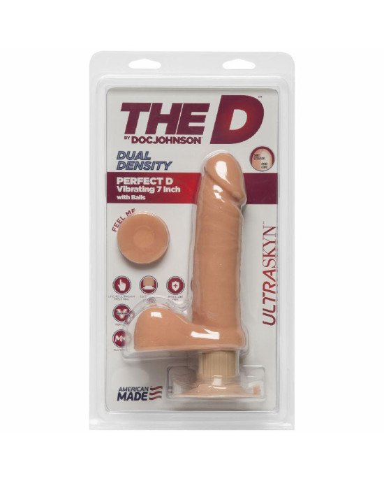 Фалоімітатор Doc Johnson The D - Perfect D - Vibrating 7 Inch With Balls - ULTRASKYN, діаметр 4,5 см Фалоімітатор Doc Johnson The D - Perfect D - Vibrating 7 Inch With Balls - ULTRASKYN, діаметр 4,5 см
