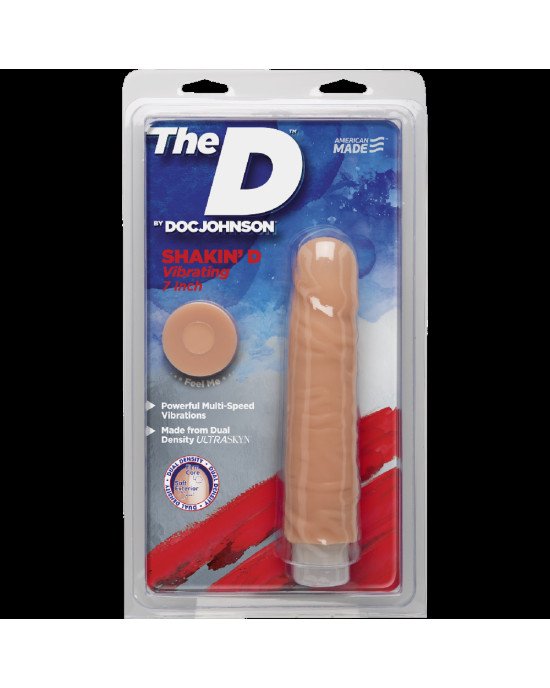 Фалоімітатор Doc Johnson The D: Shakin D 7 Inch Vibro ULTRASKYN, діаметр 3,8 см, плавне регулювання Фалоімітатор Doc Johnson The D: Shakin D 7 Inch Vibro ULTRASKYN, діаметр 3,8 см, плавне регулювання