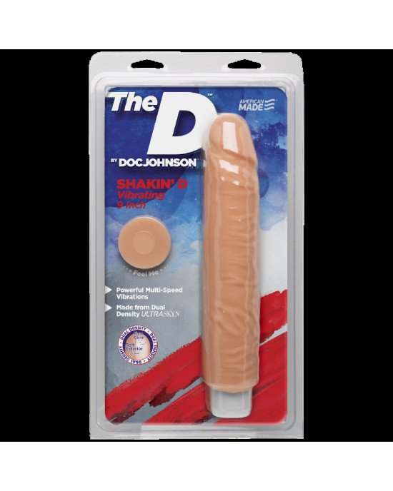 Фалоімітатор Doc Johnson The D: Shakin D 9 Inch Vibro ULTRASKYN, діаметр 3,8 см, плавне регулювання Фалоімітатор Doc Johnson The D: Shakin D 9 Inch Vibro ULTRASKYN, діаметр 3,8 см, плавне регулювання