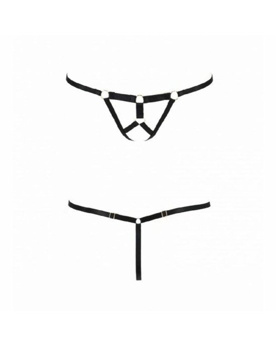 Трусики стрінги зі стреп ARMANDA THONG black XXL/XXXL - Passion Exclusive Трусики стрінги зі стреп ARMANDA THONG black XXL/XXXL - Passion Exclusive