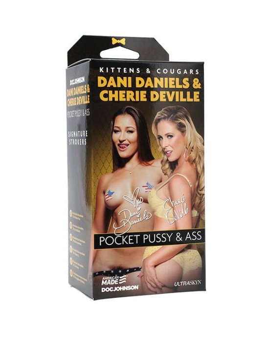 Мастурбатор двосторонній Doc Johnson Dani Daniels/Cherie Deville Ultraskyn, вагіна/попка Мастурбатор двосторонній Doc Johnson Dani Daniels/Cherie Deville Ultraskyn, вагіна/попка