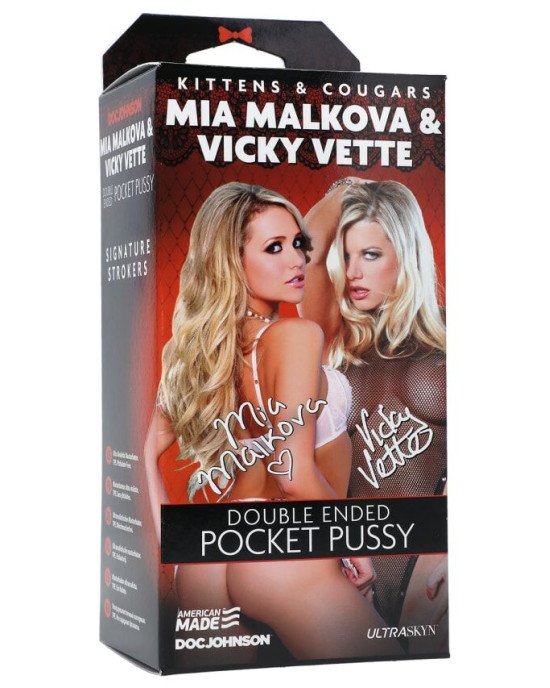 Мастурбатор двосторонній Doc Johnson Mia Malkova / Vicky Vette Ultraskyn, вагіна/ротик Мастурбатор двосторонній Doc Johnson Mia Malkova / Vicky Vette Ultraskyn, вагіна/ротик