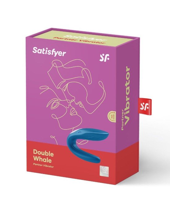 Вібратор для пар Satisfyer Double Whale з двома моторчиками Вібратор для пар Satisfyer Double Whale з двома моторчиками