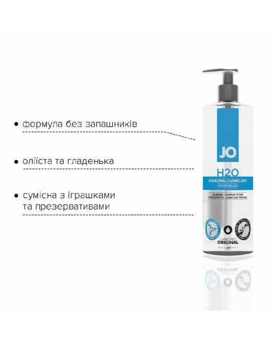 Змазка на водній основі System JO H2O ORIGINAL (480 мл) оліїста і гладенька, рослинний гліцерин Змазка на водній основі System JO H2O ORIGINAL (480 мл) оліїста і гладенька, рослинний гліцерин