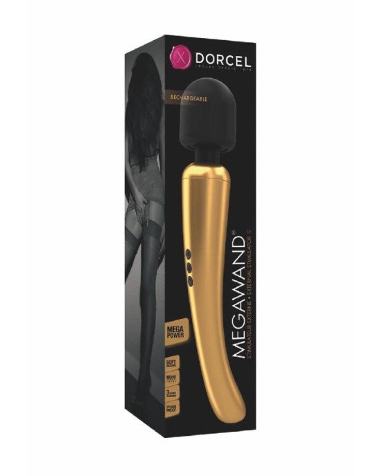 Потужний вібромасажер Dorcel Megawand Gold який перезаряджається, 160 режимів Потужний вібромасажер Dorcel Megawand Gold який перезаряджається, 160 режимів