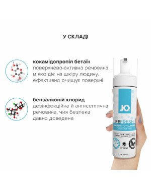 М’яка пінка для очищення іграшок System JO REFRESH (207 мл) дезінфікує, проникає глибоко М’яка пінка для очищення іграшок System JO REFRESH (207 мл) дезінфікує, проникає глибоко