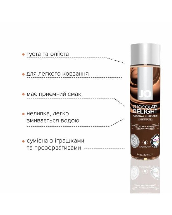 Змазка на водній основі System JO H2O — Chocolate Delight (120 мл) без цукру, рослинний гліцерин Змазка на водній основі System JO H2O — Chocolate Delight (120 мл) без цукру, рослинний гліцерин