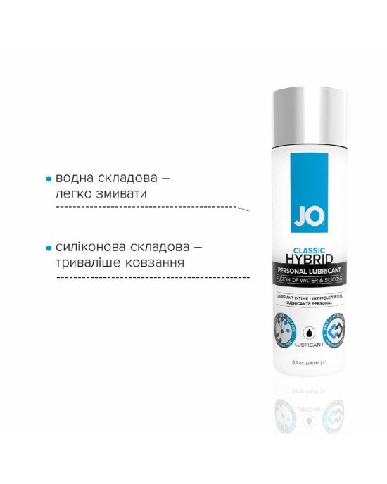 Густа змазка водно-силіконова System JO Classic Hybrid (240 мл) без парабенів, гліцерину та олій Густа змазка водно-силіконова System JO Classic Hybrid (240 мл) без парабенів, гліцерину та олій