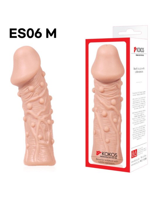 Насадка на член Kokos Extreme Sleeve ES.06 розмір M, потовщувальна, стимулюючий рельєф Насадка на член Kokos Extreme Sleeve ES.06 розмір M, потовщувальна, стимулюючий рельєф