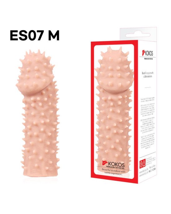 Насадка на член Kokos Extreme Sleeve ES.07 розмір M, потовщувальна, стимуляція точки G Насадка на член Kokos Extreme Sleeve ES.07 розмір M, потовщувальна, стимуляція точки G