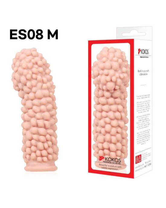 Насадка на член Kokos Extreme Sleeve ES.08 розмір M, потовщувальна, стимулюючий рельєф Насадка на член Kokos Extreme Sleeve ES.08 розмір M, потовщувальна, стимулюючий рельєф