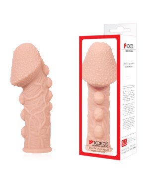 Насадка на член Kokos Extreme Sleeve ES.09 розмір M, потовщуюча, стимулюючий рельєф