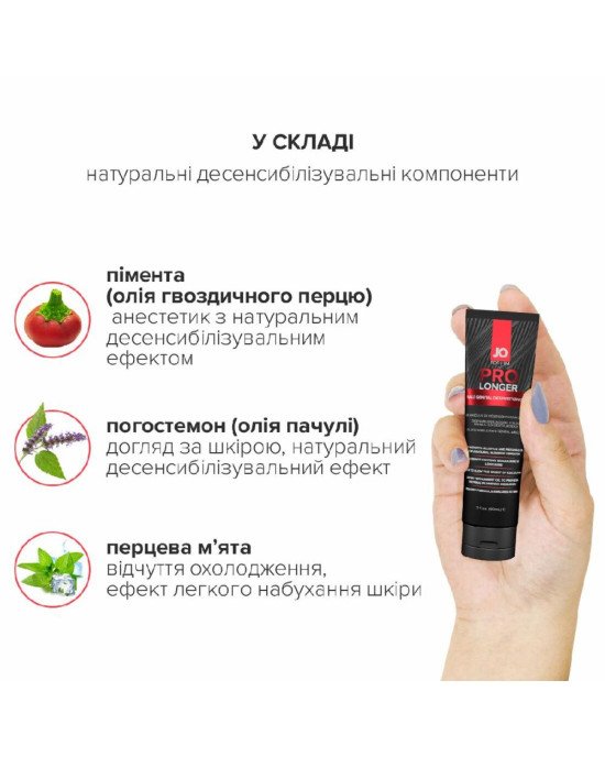 Пролонгер гель System JO Prolonger Gel (60 мл) з олією перцевої м’яти, гвоздикового перцю та пачулів Пролонгер гель System JO Prolonger Gel (60 мл) з олією перцевої м’яти, гвоздикового перцю та пачулів