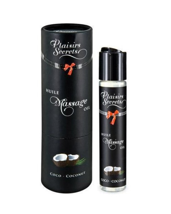Масажна олія Plaisirs Secrets Coconut (59 мл) з афродизіаками, їстівна, подарункова упаковка Масажна олія Plaisirs Secrets Coconut (59 мл) з афродизіаками, їстівна, подарункова упаковка