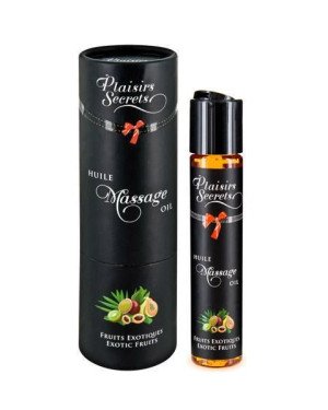 Масажна олія Plaisirs Secrets Exotic Fruits (59мл) з афродизіаками їстівна, подарункове паковання