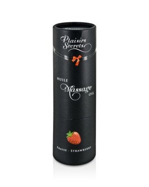 Масажна олія Plaisirs Secrets Strawberry (59 мл) з афродизіаками, їстівна, подарункова упаковка