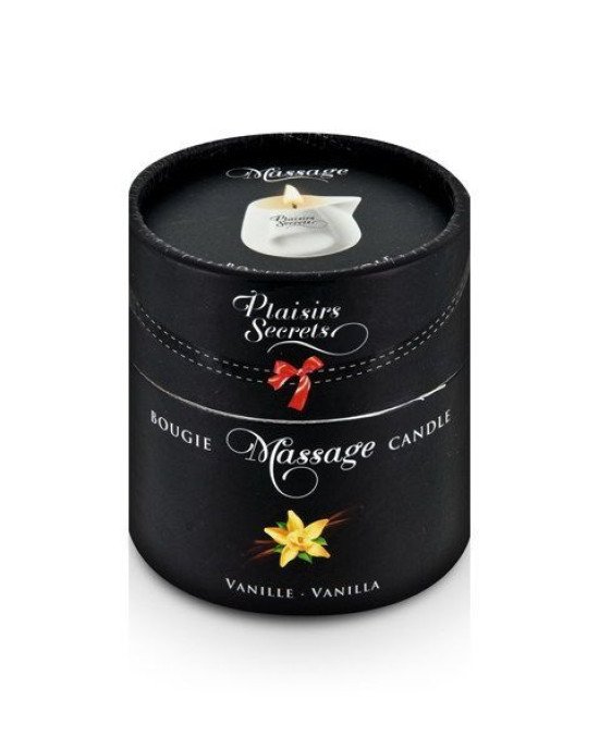 Масажна свічка Plaisirs Secrets Vanilla (80 мл) подарункове паковання, керамічний посуд