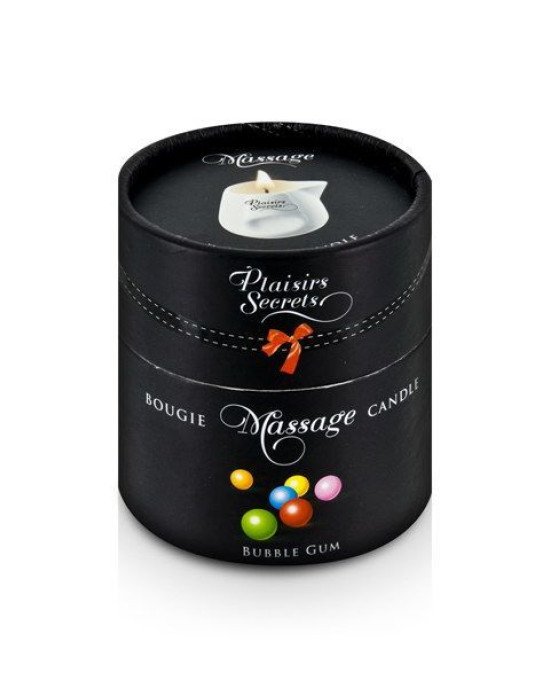 Масажна свічка Plaisirs Secrets Bubble Gum (80 мл) подарункова упаковка, керамічний посуд Масажна свічка Plaisirs Secrets Bubble Gum (80 мл) подарункова упаковка, керамічний посуд