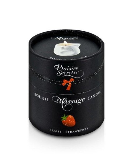 Масажна свічка Plaisirs Secrets Strawberry (80 мл) подарункова упаковка, керамічний посуд Масажна свічка Plaisirs Secrets Strawberry (80 мл) подарункова упаковка, керамічний посуд