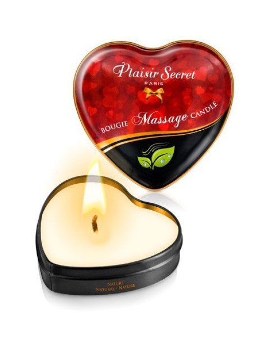 Масажна свічка серце Plaisirs Secrets Natural (35 мл) Масажна свічка серце Plaisirs Secrets Natural (35 мл)