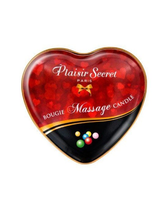 Масажна свічка-серце Plaisirs Secrets Bubble Gum (35 мл) Масажна свічка-серце Plaisirs Secrets Bubble Gum (35 мл)
