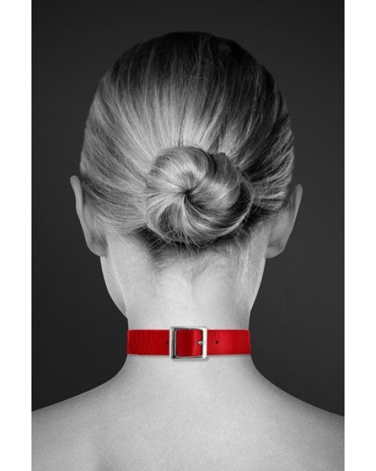 Чокер з кільцем для повідця Bijoux Pour Toi - FETISH Red, екошкіра Чокер з кільцем для повідця Bijoux Pour Toi - FETISH Red, екошкіра