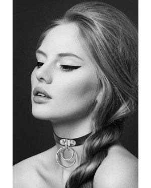 Чокер з двома кільцями Bijoux Pour Toi - TWO RINGS, екошкіра