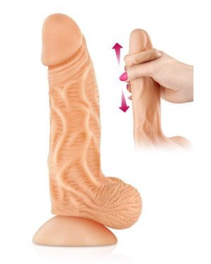 Фалоімітатор із рухомою крайньою плоттю Real Body — Real JO, діаметр 4 см, TPE
