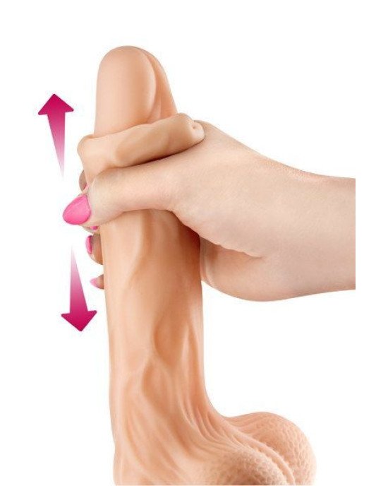 Фалоімітатор із рухомою крайньою плоттю Real Body — Real JO, діаметр 4 см, TPE