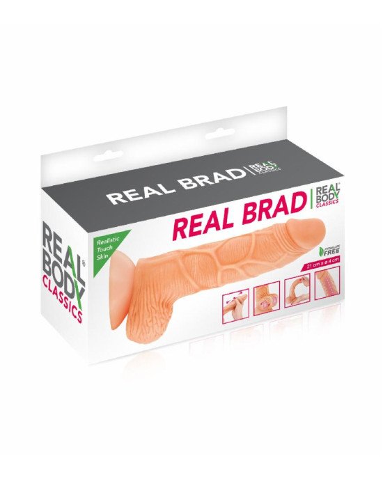 Фалоімітатор із рухомою крайньою плоттю Real Body — Real Brad, діаметр 4,5 см, TPE Фалоімітатор із рухомою крайньою плоттю Real Body — Real Brad, діаметр 4,5 см, TPE