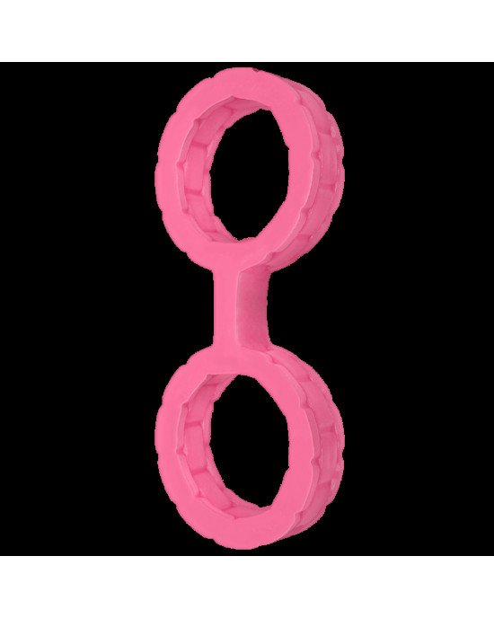 Наручники з силікону Doc Johnson The Cuffs Large - Pink, добре тягнуться, для рук і для ніг Наручники з силікону Doc Johnson The Cuffs Large - Pink, добре тягнуться, для рук і для ніг