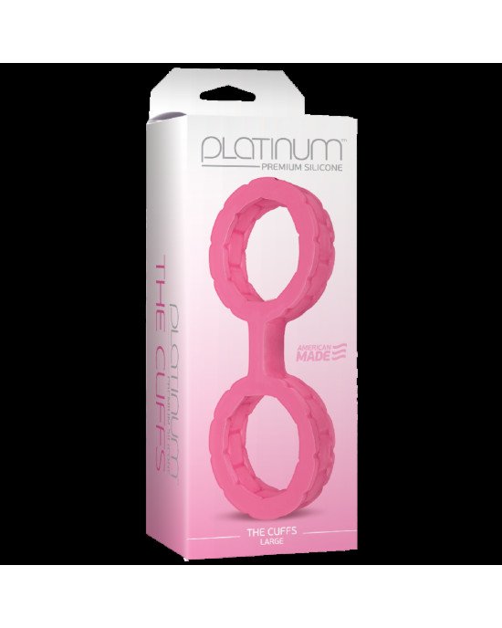 Наручники з силікону Doc Johnson The Cuffs Large - Pink, добре тягнуться, для рук і для ніг Наручники з силікону Doc Johnson The Cuffs Large - Pink, добре тягнуться, для рук і для ніг