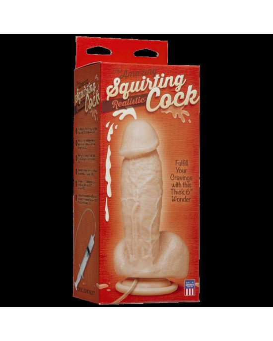 Фалоімітатор, що кінчає Doc Johnson The Amazing Squirting Realistic Cock, ПВХ, діаметр 5,1см Фалоімітатор, що кінчає Doc Johnson The Amazing Squirting Realistic Cock, ПВХ, діаметр 5,1см