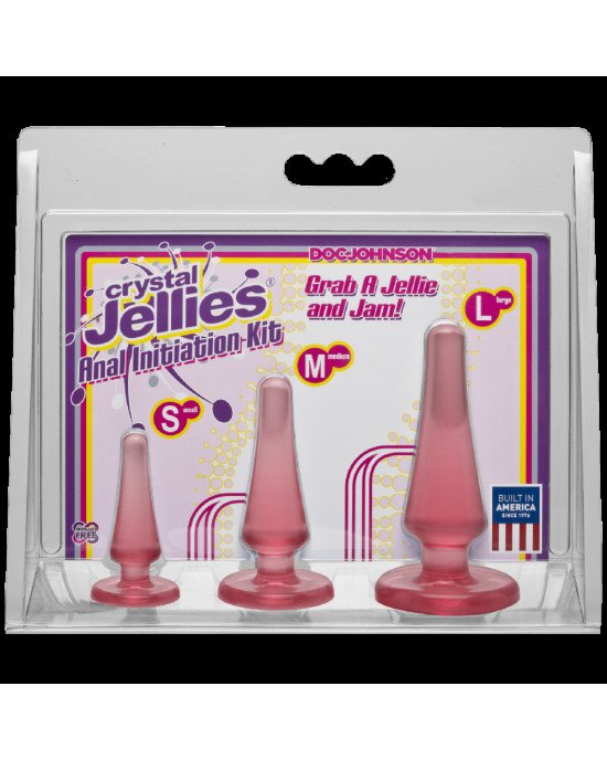 Набір анальних пробок Doc Johnson Crystal Jellies - Pink, макс. діаметр 2см - 3 см - 4 см Набір анальних пробок Doc Johnson Crystal Jellies - Pink, макс. діаметр 2см - 3 см - 4 см