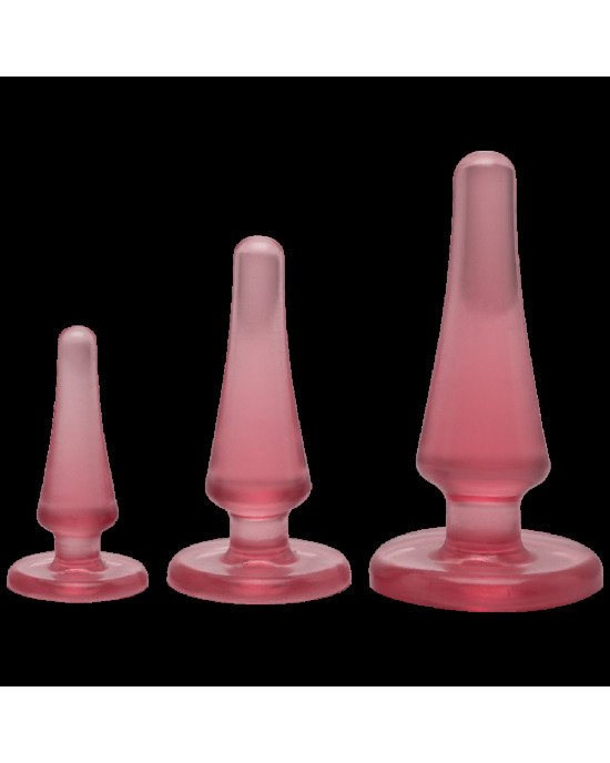 Набір анальних пробок Doc Johnson Crystal Jellies - Pink, макс. діаметр 2см - 3 см - 4 см Набір анальних пробок Doc Johnson Crystal Jellies - Pink, макс. діаметр 2см - 3 см - 4 см